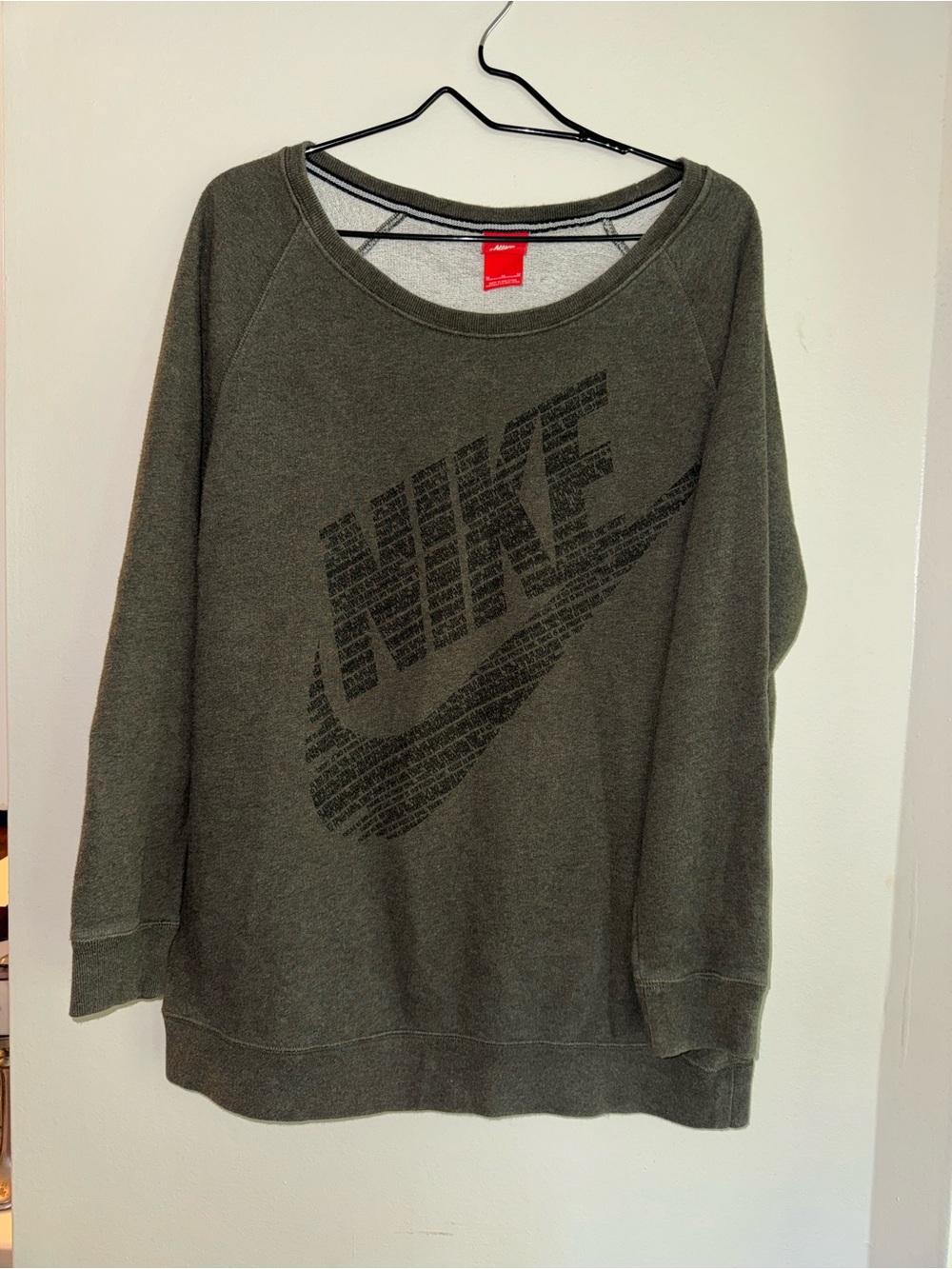 Nike Women's Olive Crewneck Pullover Sweatshirt
